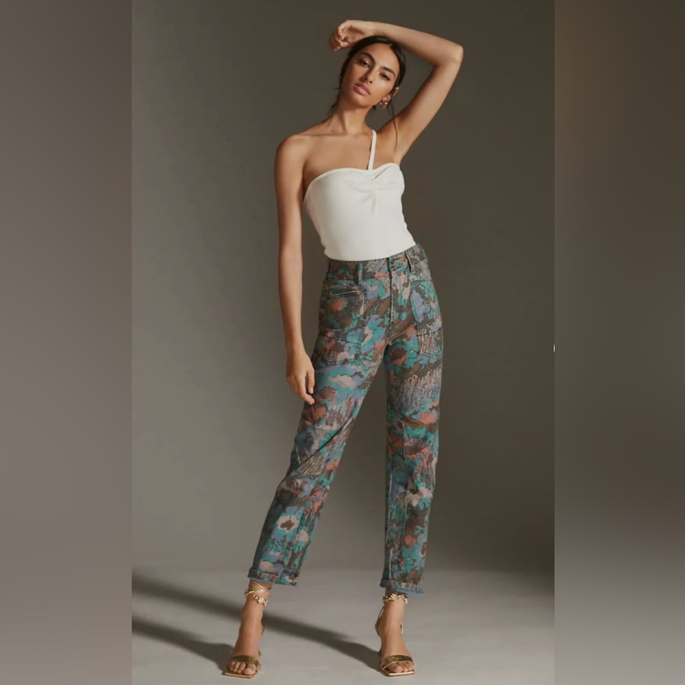 PILCRO for ANTHROPOLOGIE Multicolor The Wanderer utility Cropped Pants size 27